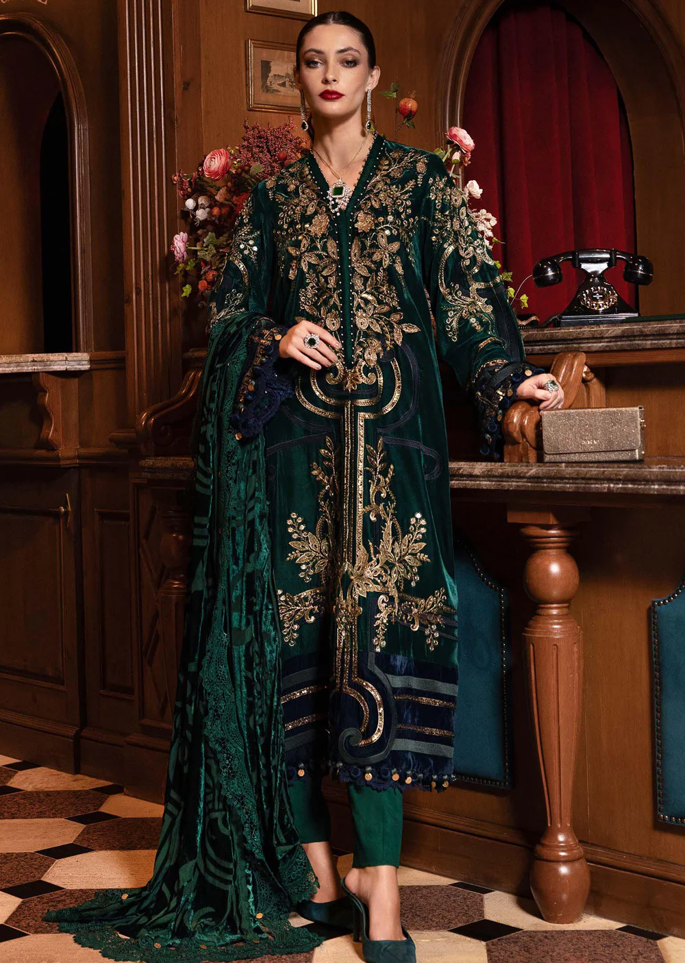 WL-1302- Maria b Inspired Embroidered Palachi Suit