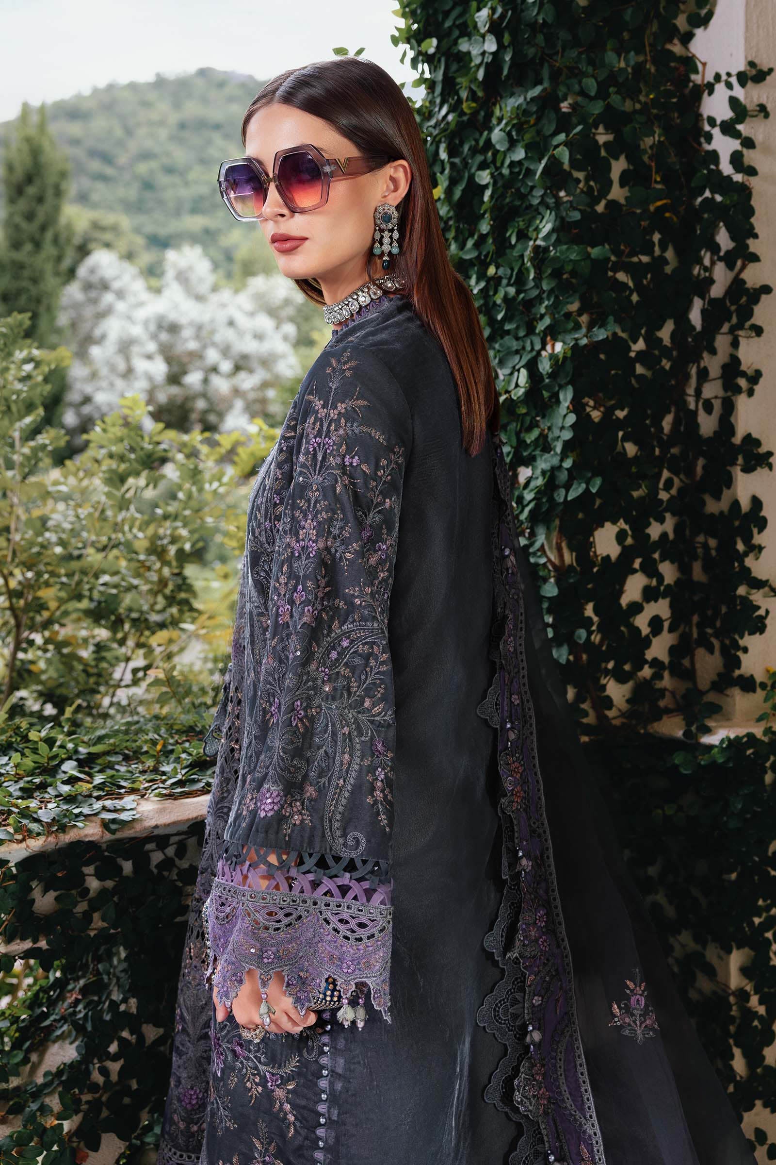 WL-1305- Maria b Embroidered Velvet Suit 2025 - Image 5