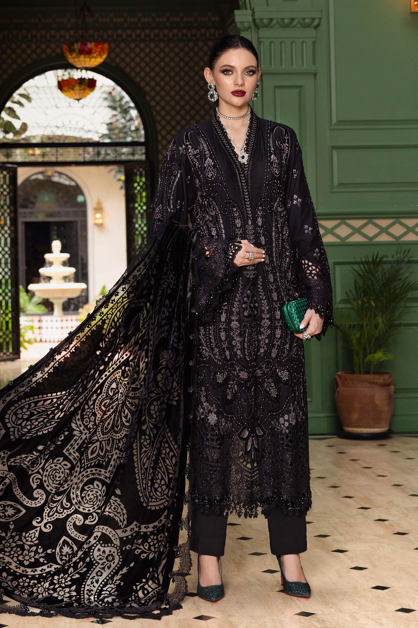 WL-1307- Maria b Embroidered Linen Suit 2025 - Image 7