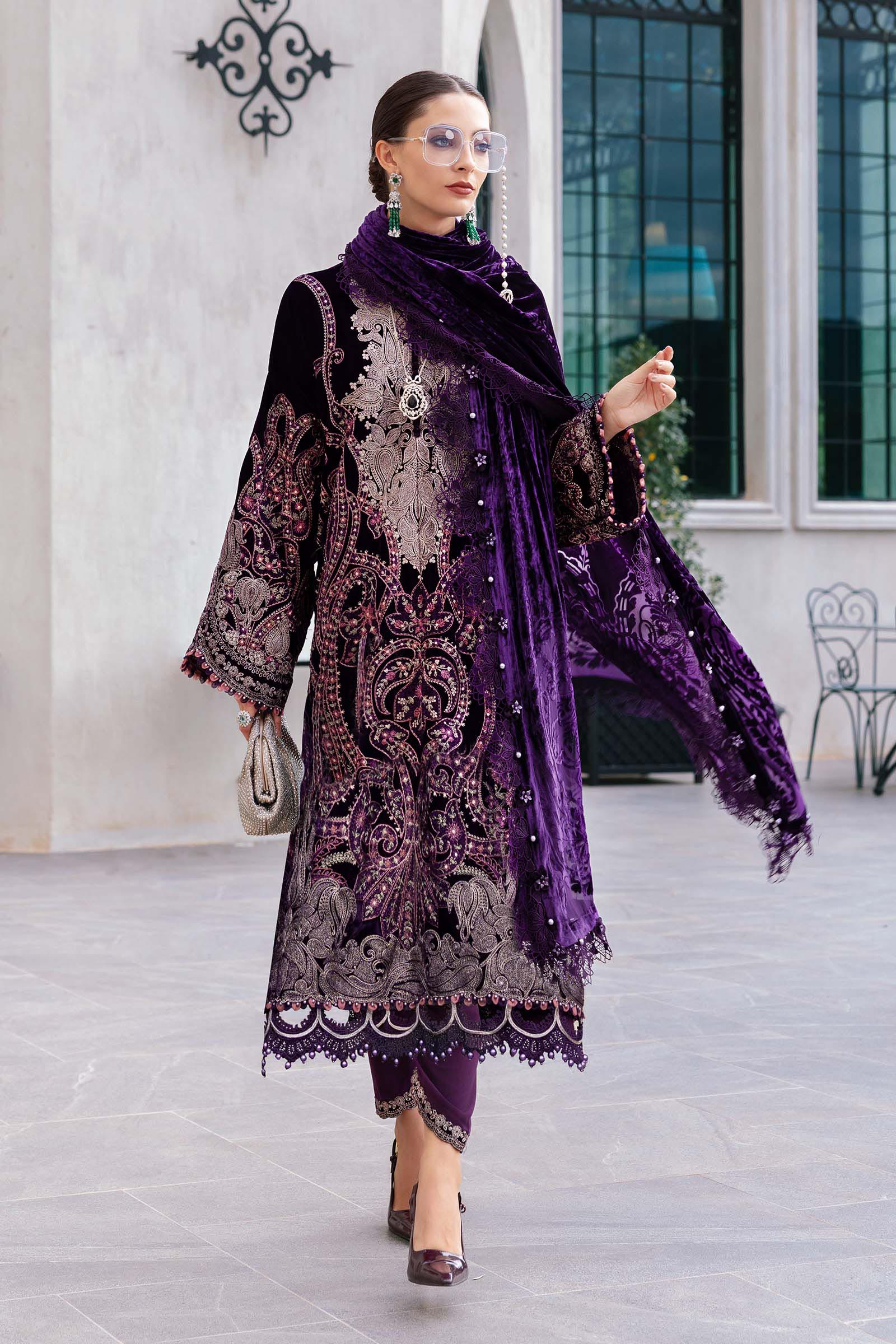 WL-1311-Maria b Embroidered Velvet Suit 2025 - Image 3