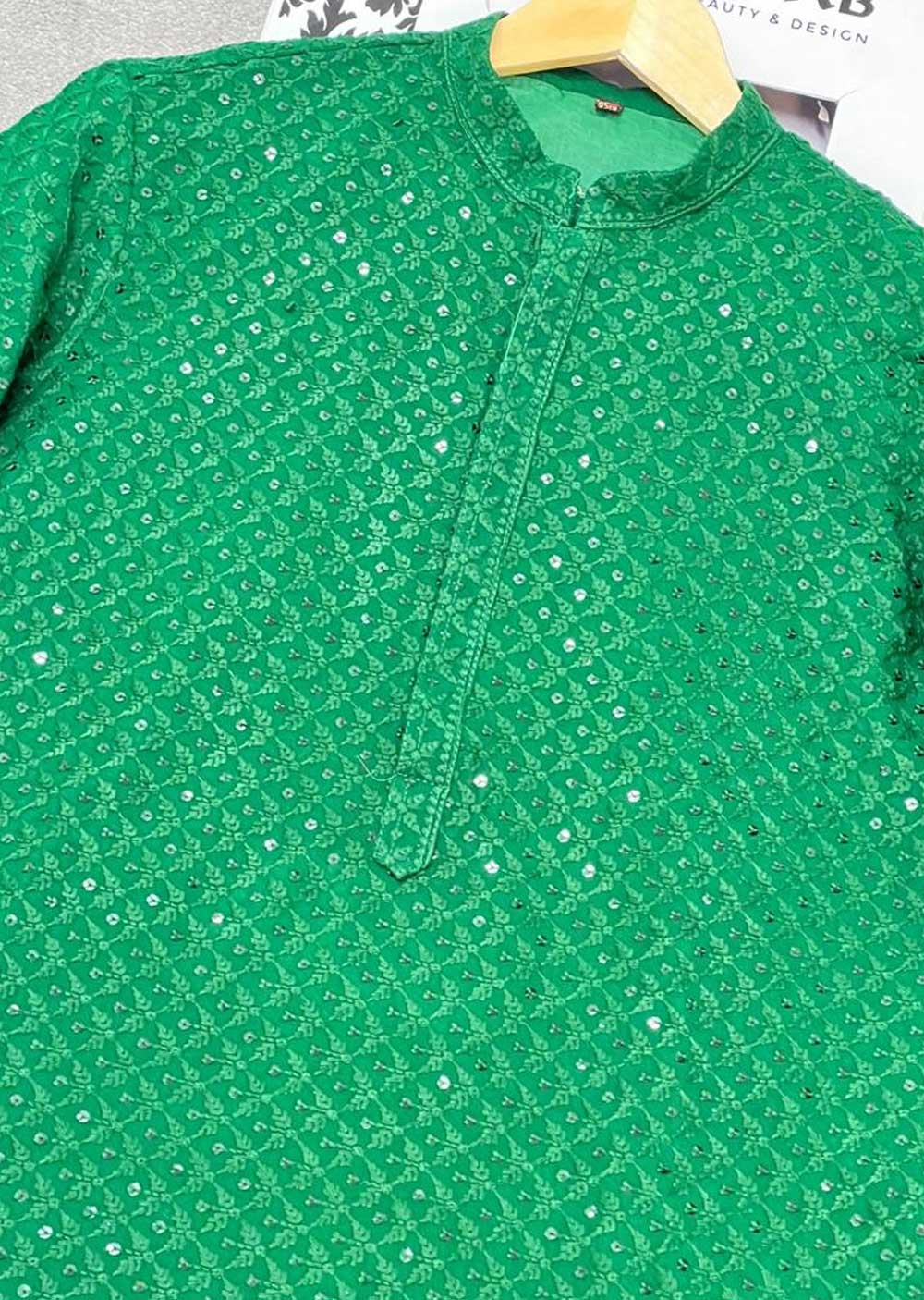 WTH15001 Green Mens Kurta Pajama Set - Image 2