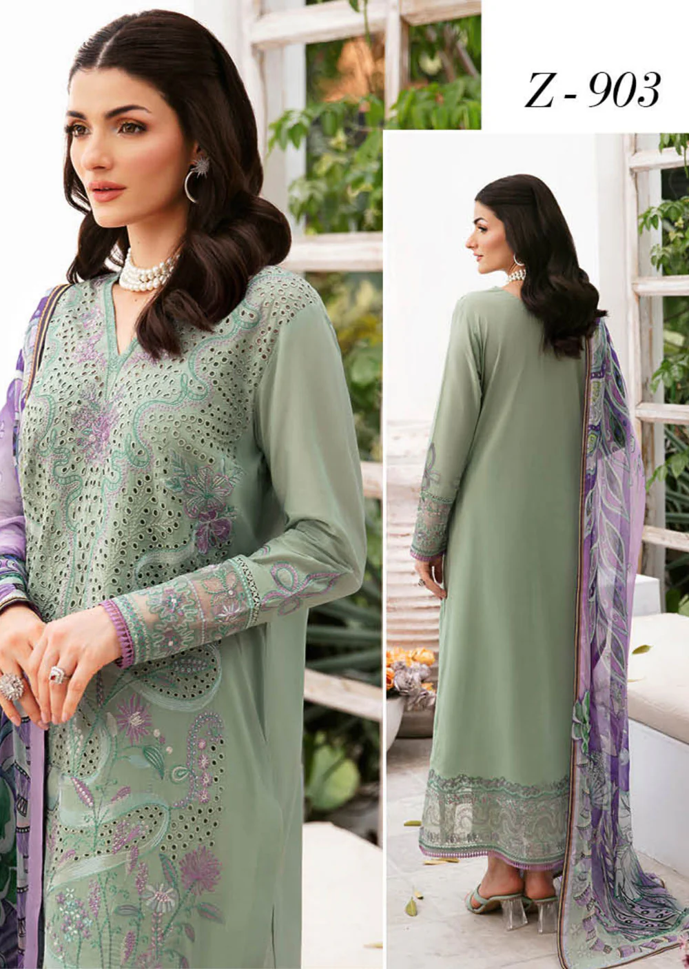 Z-903-R - Readymade - Ramsha Andaaz Luxury Lawn Vol 9 2024 - Image 4