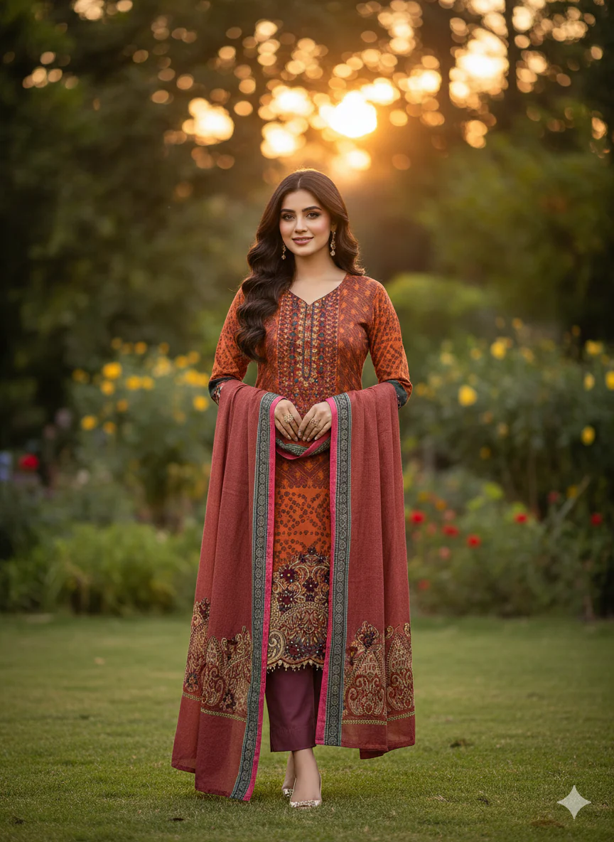 ZAS Readymade Dilnasheen Linen Suit - Image 3