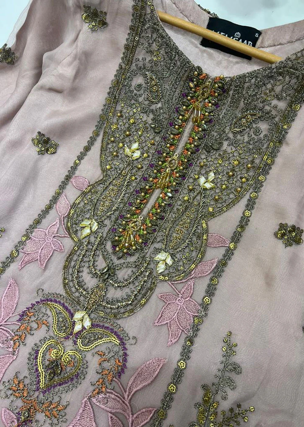 ZN1600 Pink Readymade Chiffon Suit - Image 2