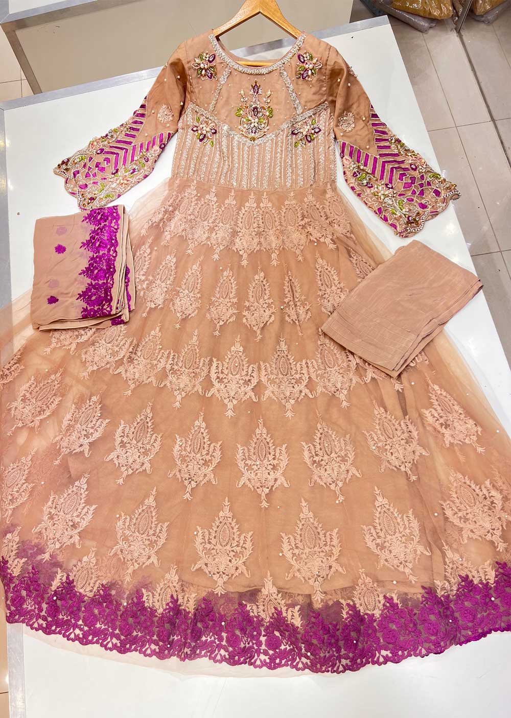 ZN1758 Dusty Pink Readymade Net Suit