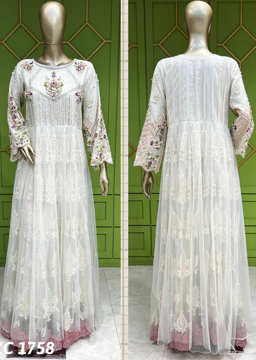 ZN1758 White Readymade Net Suit
