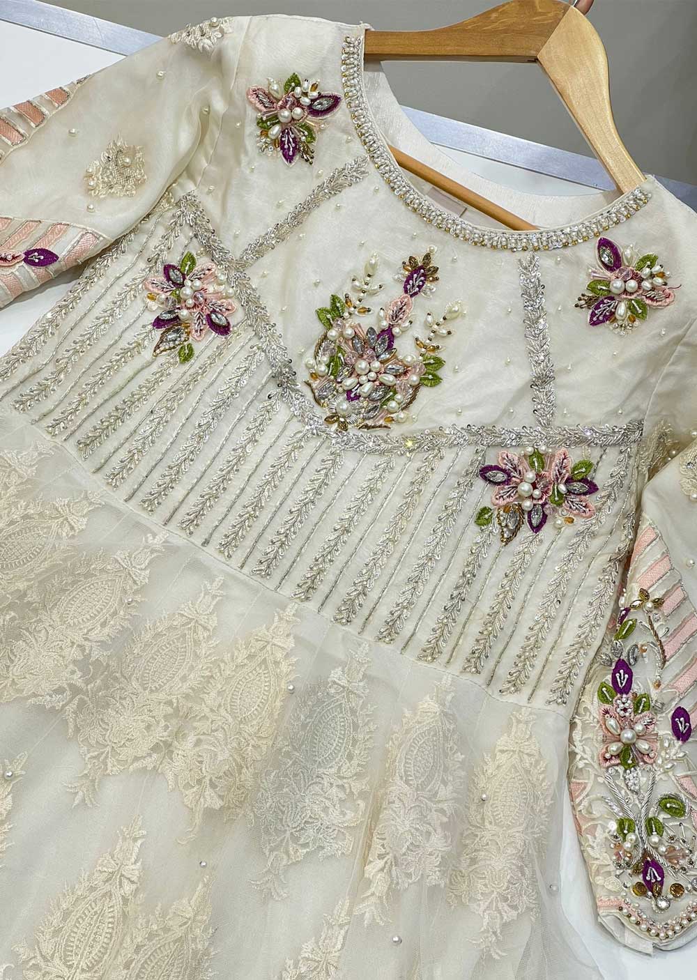 ZN1758 White Readymade Net Suit - Image 3