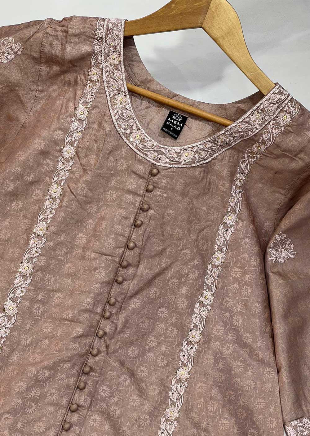 ZN2602 Mauve Readymade Mother & Daughter Viscose Suit - Image 2
