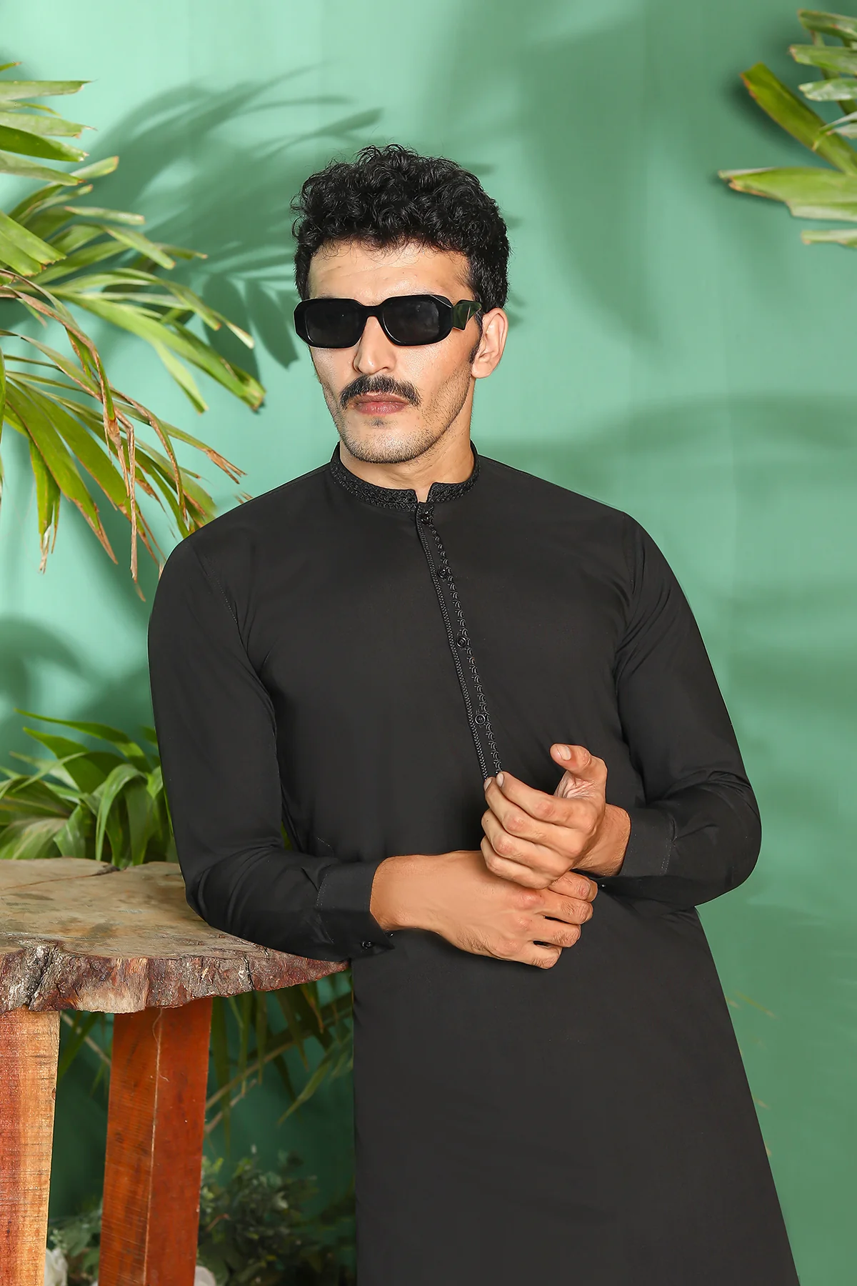 ZN2933 Black Readymade Father & Son Trouser Suit - Image 2