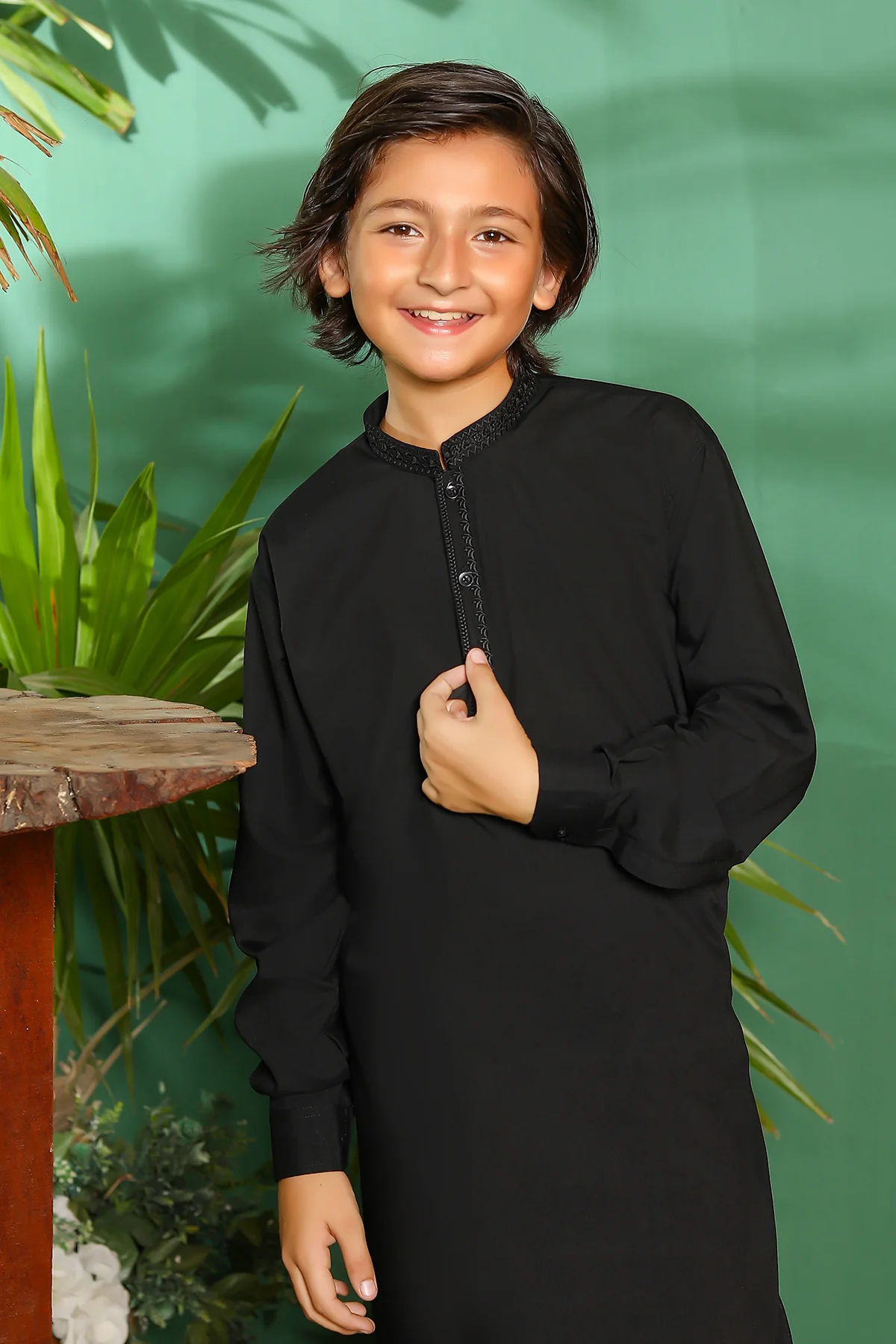 ZN2933 Black Readymade Father & Son Trouser Suit - Image 3