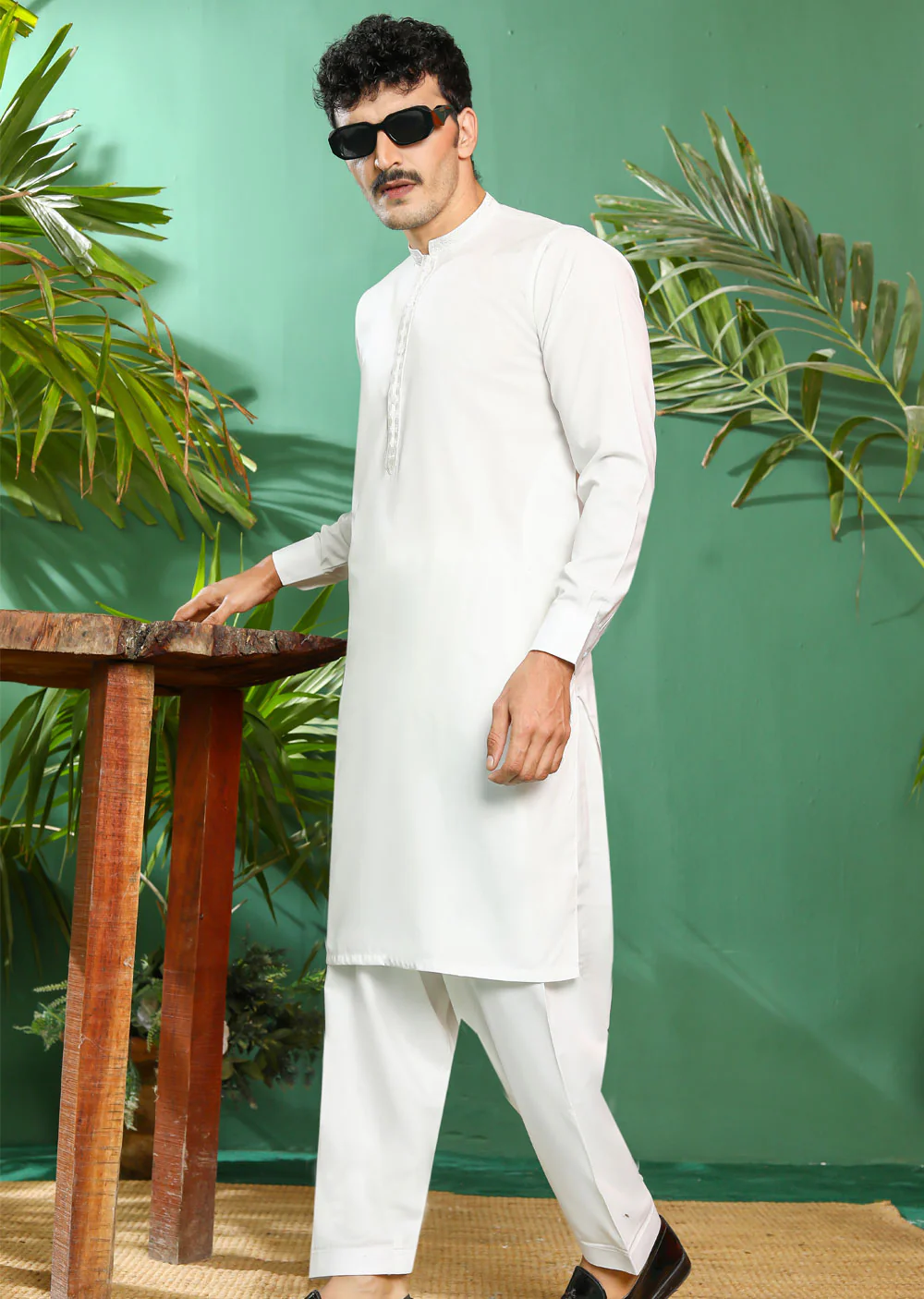 ZN2953A Off White Readymade Father & Son Salwar Kameez - Image 2
