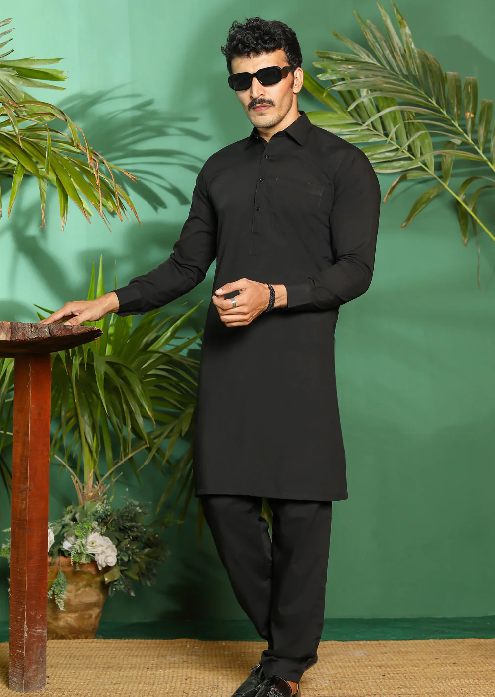 ZN2996 Black Readymade Father & Son Salwar Kameez - Image 4