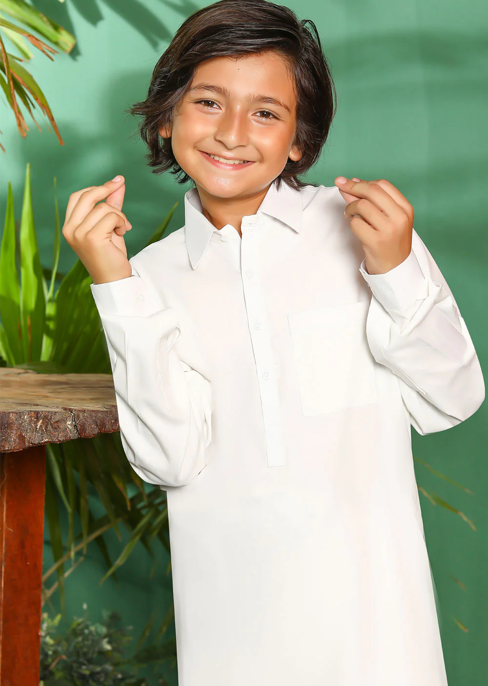 ZN2996 Off White Readymade Father & Son Salwar Kameez - Image 2