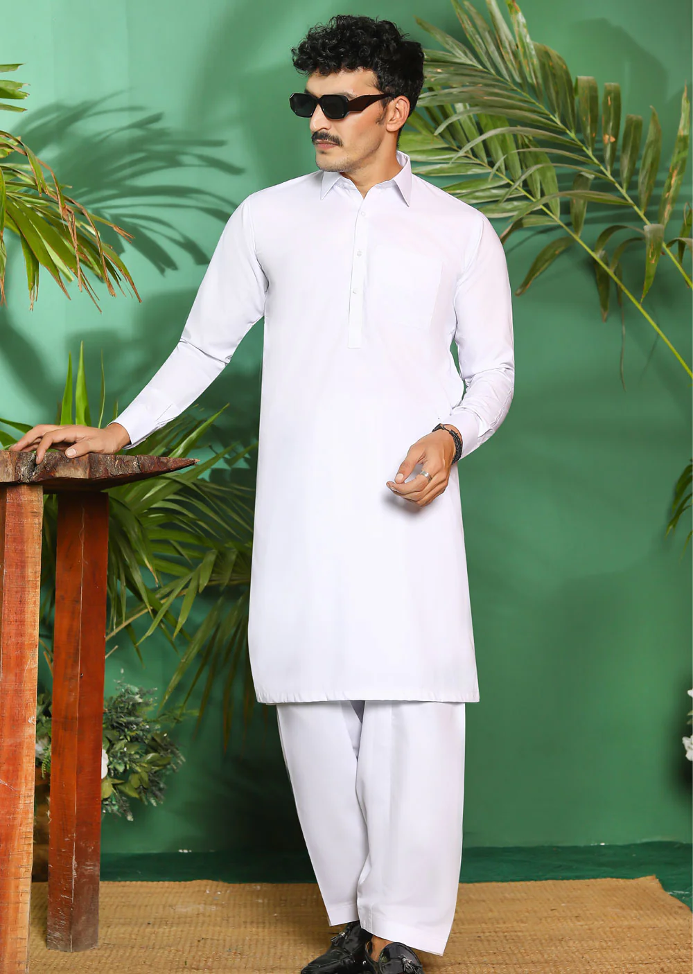 ZN2996 White Readymade Father & Son Salwar Kameez - Image 2