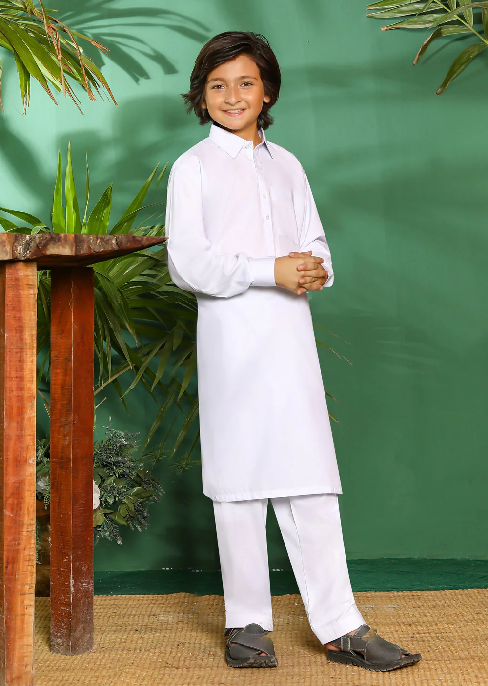 ZN2996 White Readymade Father & Son Salwar Kameez - Image 5