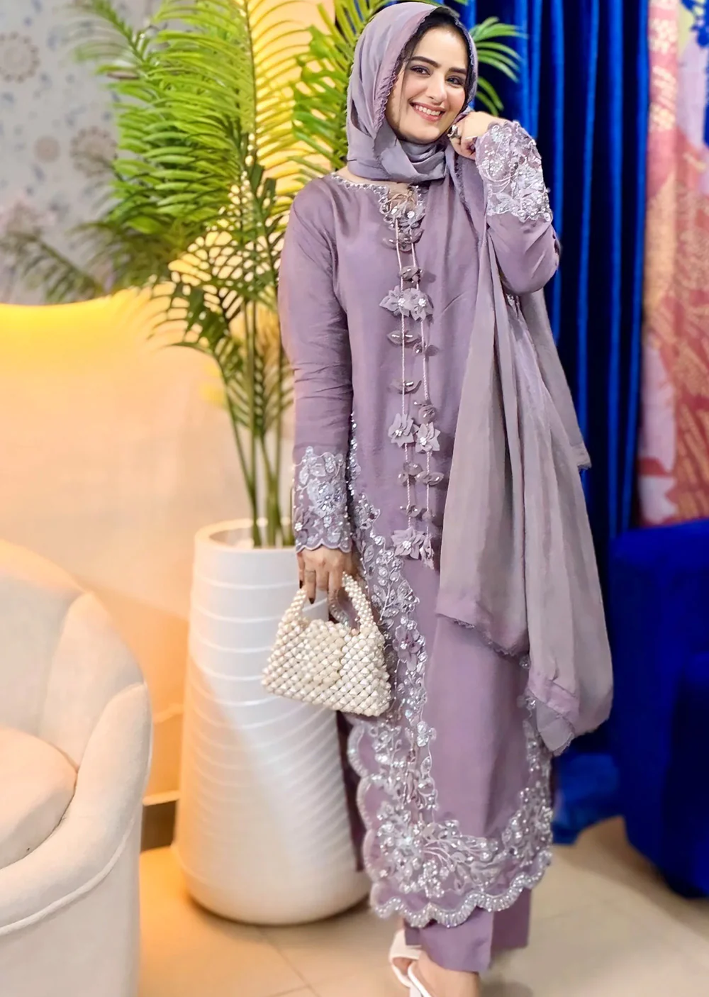 ZRQ-02 SAPPHIRE - RAW SILK SUIT - Image 7